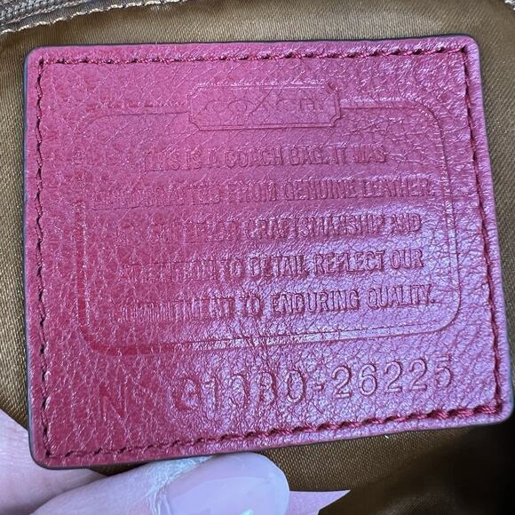 Coach Madison Bag North/South Large Tote Pebbled Leather in Scarlet Red Purse - Picture 13 of 16